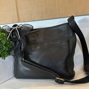 Coach 1996 Costa Rica Vintage Black Leather Adjustable Bag